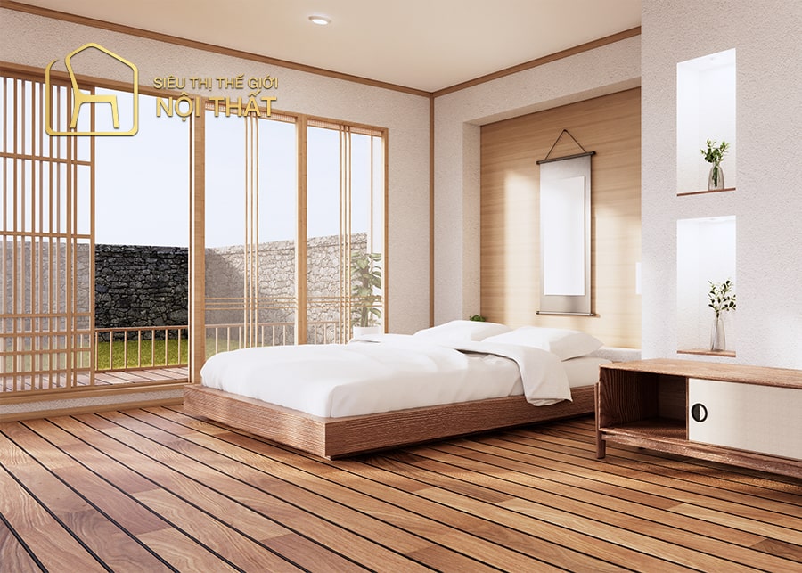 Chất liệu gỗ tự nhiên - bền đẹp theo năm tháng cùng không gian phòng ngủ