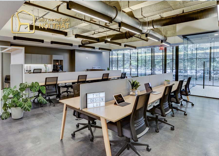Thiết kế nội thất văn phòng 100m2 với theo phong cách xanh hiện đại
