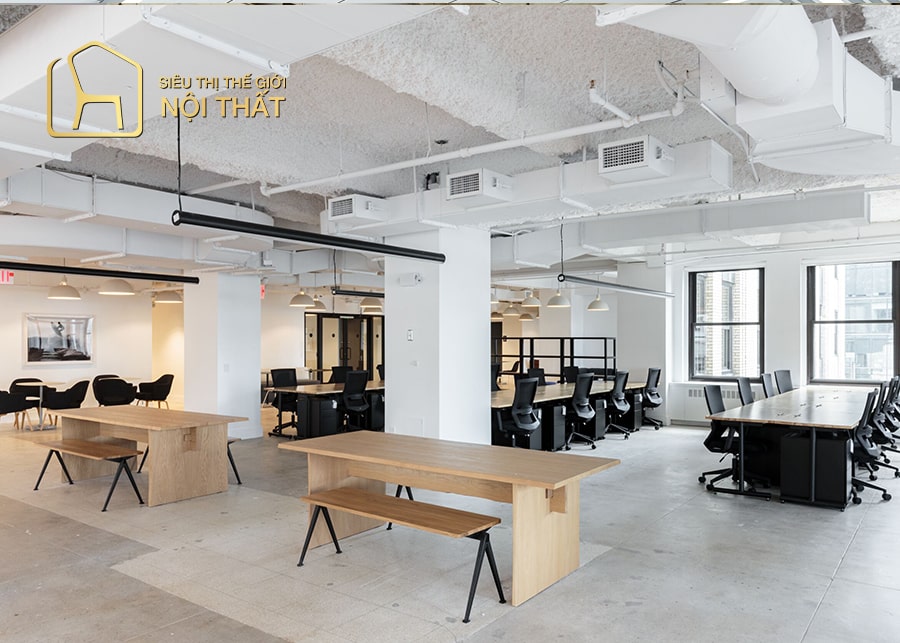 Thiết kế nội thất văn phòng 200m2 rộng rãi