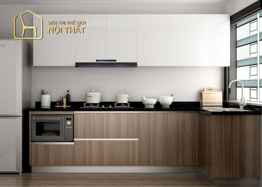 Ưu tiên tủ bếp kịch trần cho nội thất phòng bếp nhỏ