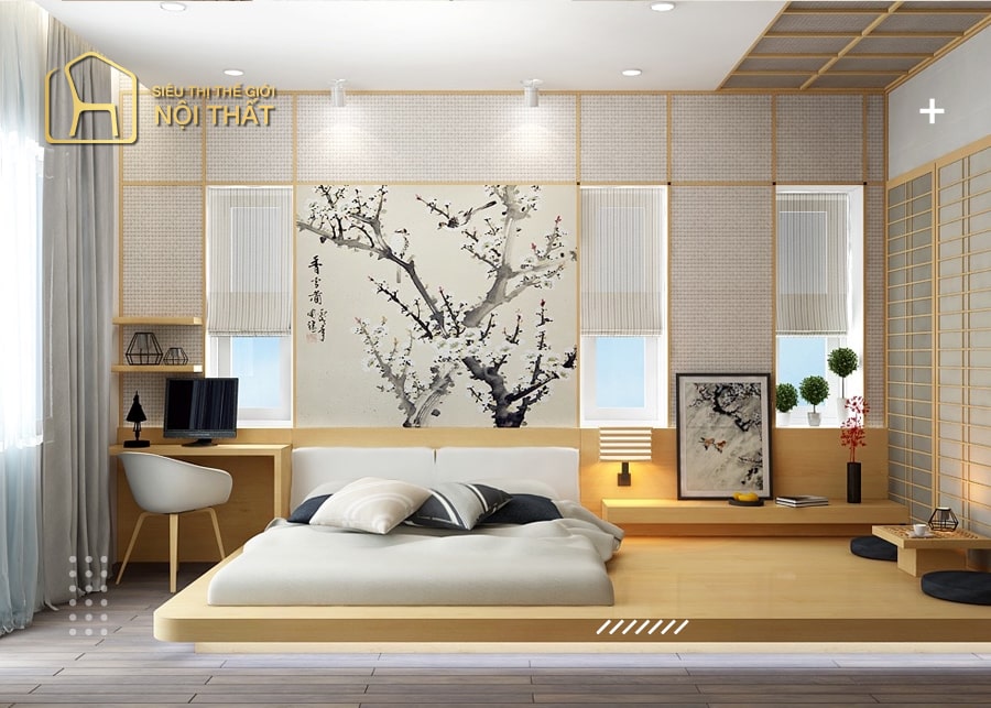 Có thể thiết kế phòng ngủ theo phong cách kiểu Nhật với giá hạt dẻ