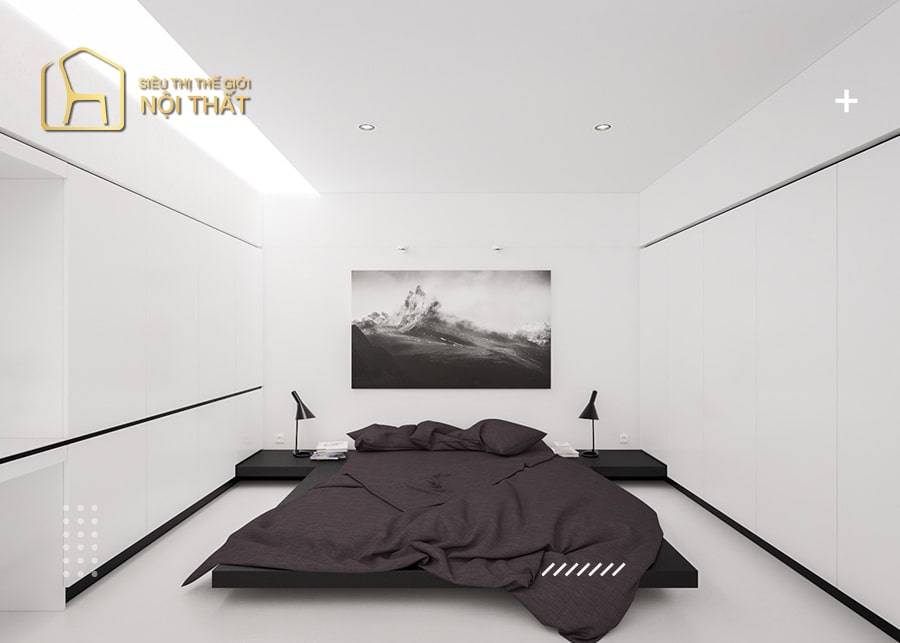 Căn phòng ngủ với lối thiết kế theo phong cách đơn giản hiện đại giá rẻ