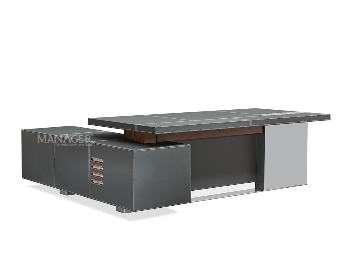 Bàn làm việc bọc da tổng hợp 2.4m Catania 23-MD