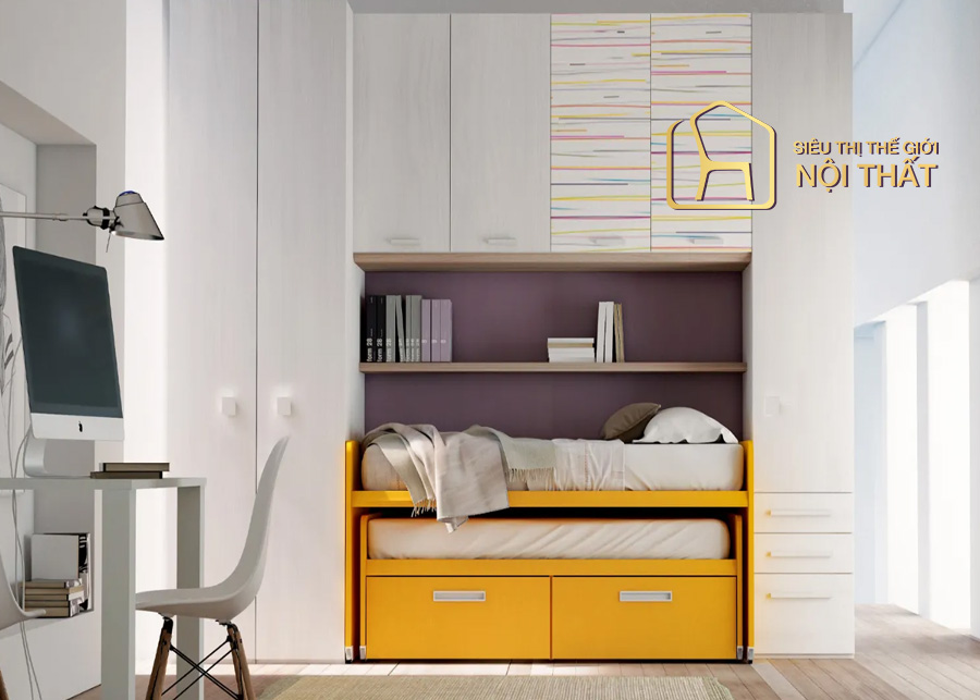 Chú ý màu sắc tủ phù hợp với bé
