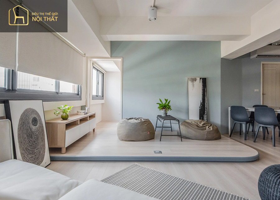 Các món độ nội thất thấp làm tăng chiều cao của căn hộ 