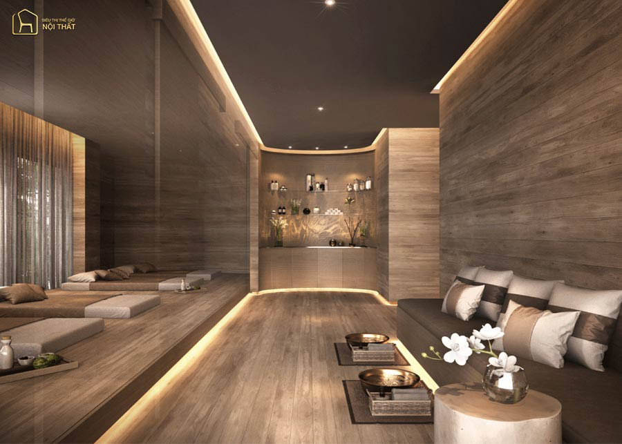 Mẫu 11: Phong cách luxury với chất liệu gỗ thể hiện đẳng cấp khác hẳn