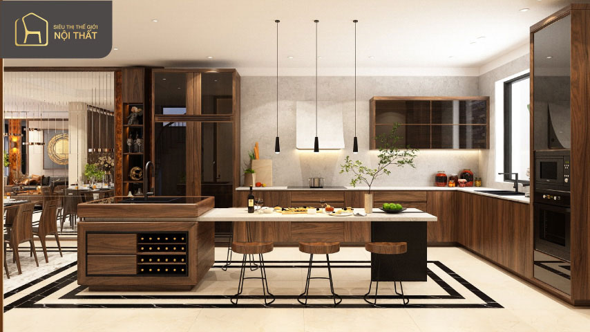 Phối màu nội thất cho căn bếp nên chọn các màu nổi bật để tạo sự trẻ trung cho căn bếp