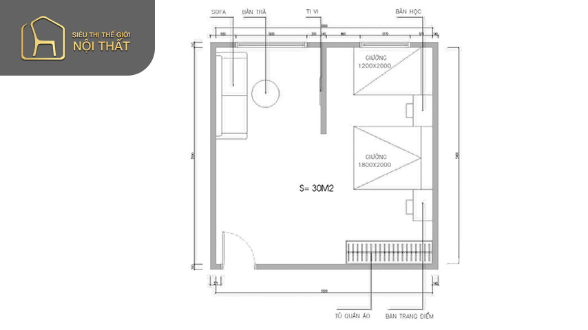 Bản thiết kế mặt bằng phòng ngủ master hiện đại và tiện nghi được nhiều người quan tâm và lựa chọn