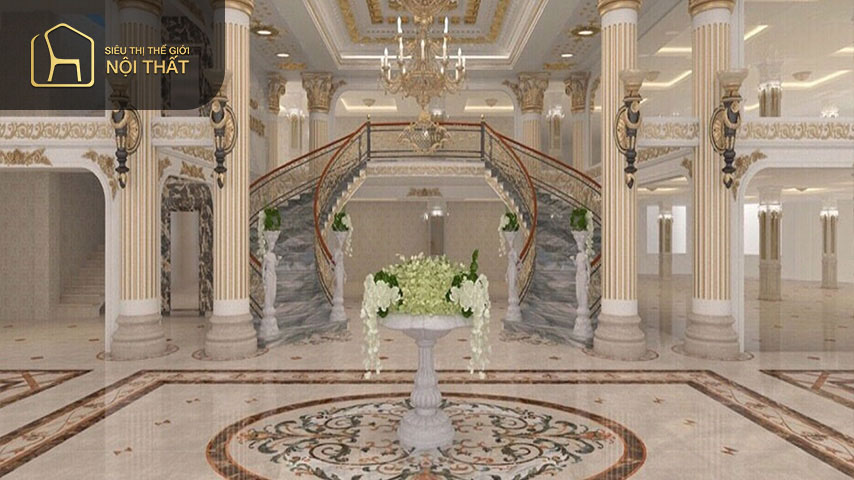 Các bức tường khi được ốp đá granite