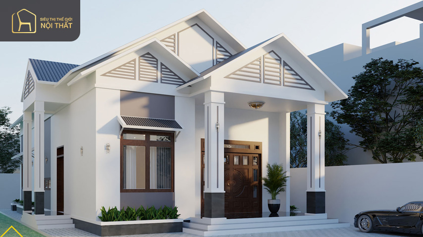Mẫu nhà cấp 4 3 phòng ngủ mái thái đem đến sự sang trọng, mát mẻ, tạo sự thoải mái cho gia chủ