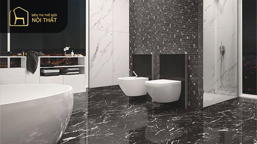 Thiết kế nhà tắm riêng biệt với nhà vệ sinh phù hợp với những ngôi nhà có diện tích rộng