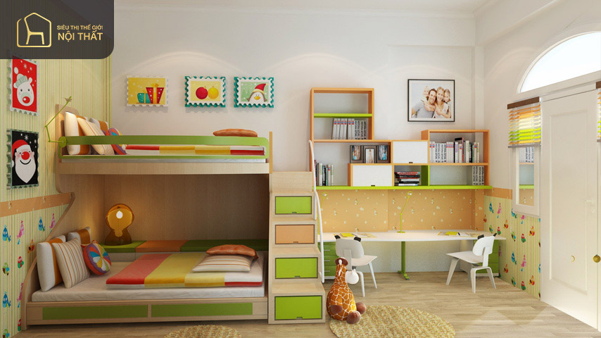 Bạn cần quan tâm đến sở thích của bé trước khi thiết kế phòng ngủ chung