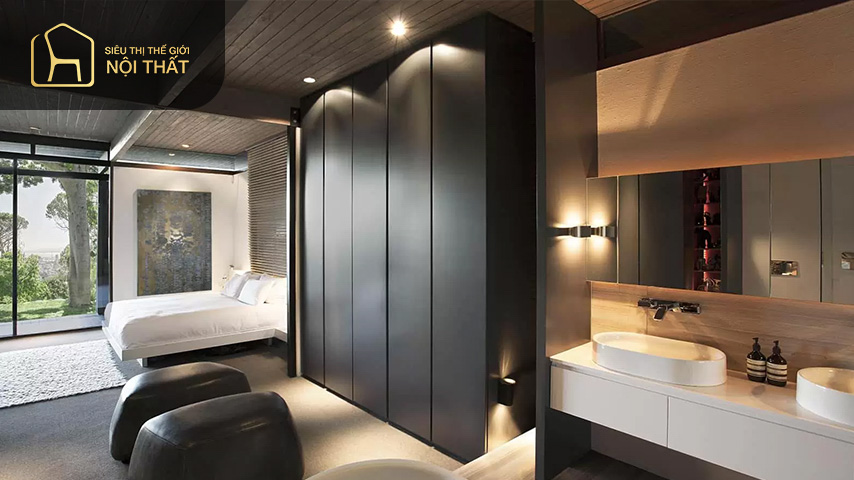 Cách thiết kế phòng ngủ có nhà vệ sinh 20m2