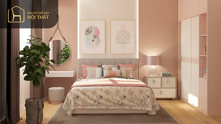 Chú ý bố trí ánh sáng hợp lý khi thiết kế phòng ngủ hiện đại cho con gái để đảm bảo sức khỏe của con