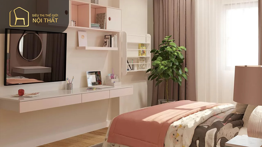 Thiết kế phòng ngủ bé gái hiện đại cần chú ý đến sự an toàn, tránh chọn những đồ nội thất sắc nhọn gây nguy hiểm cho con