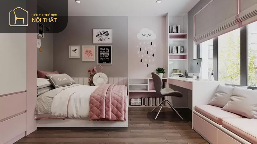 Thiết kế phòng ngủ hiện đại cho con gái từ 2 đến 6 tuổi cần tạo không gian linh động kích thích sự phát triển não bộ của bé