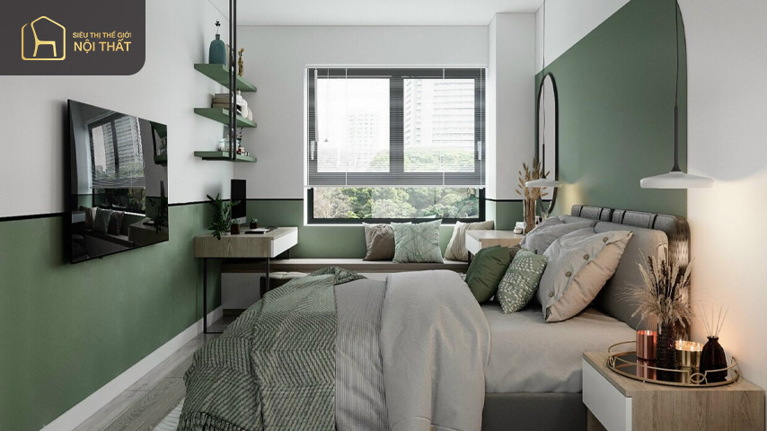 Trang trí phòng ngủ 12m2 cần bố trí đồ đạc khoa học để tạo không gian rộng rãi