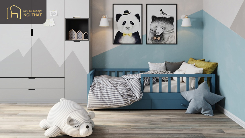 Trang trí phòng ngủ nhỏ cho bé trai ưu tiên lựa chọn nội thất đa chức năng và loại bỏ các vật dụng không cần thiết