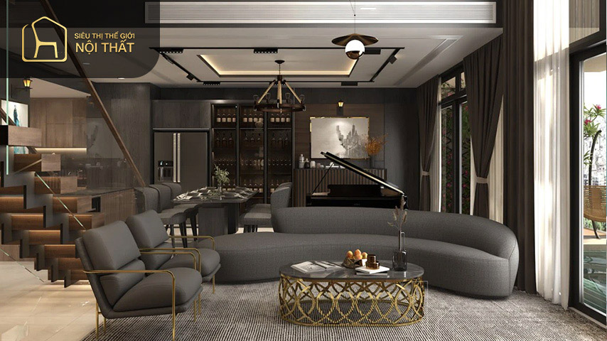 Thiết kế nội thất căn hộ chung cư 100m2 phong cách hiện đại đem đến sự rộng rãi thoải mái cho gia đình