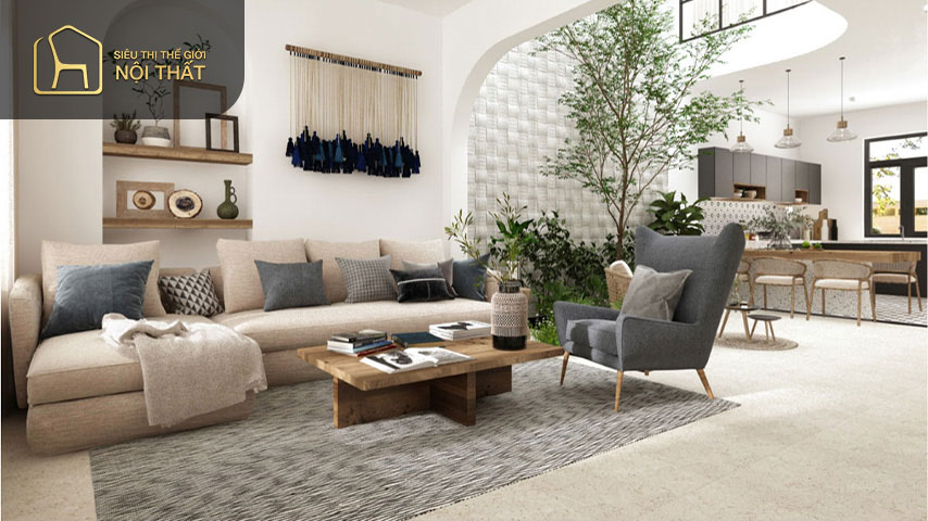 Căn hộ 100m2 thiết kế theo phong cách Địa Trung Hải đem đến cảm giác tươi mới và đầy sức sống