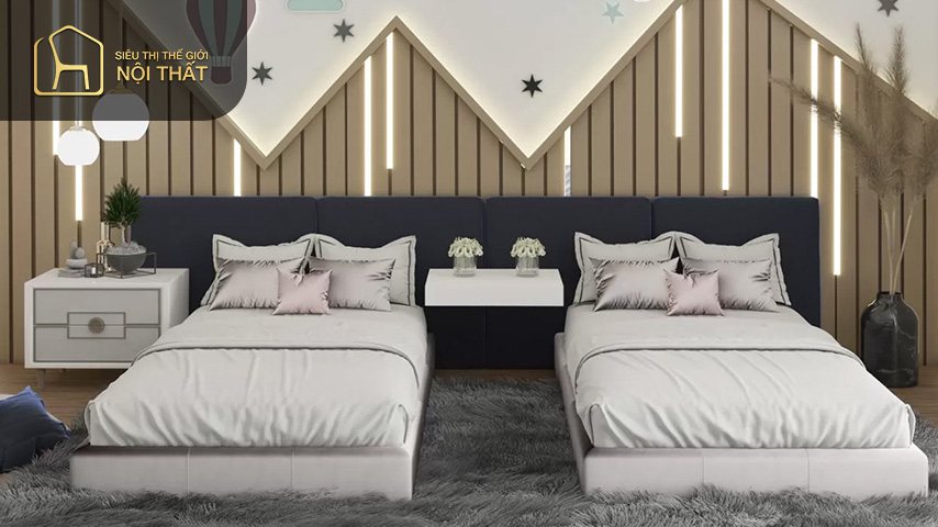 Thiết kế phòng ngủ 2 giường theo sở thích để tạo sự thoải mái và hứng thú cho bé