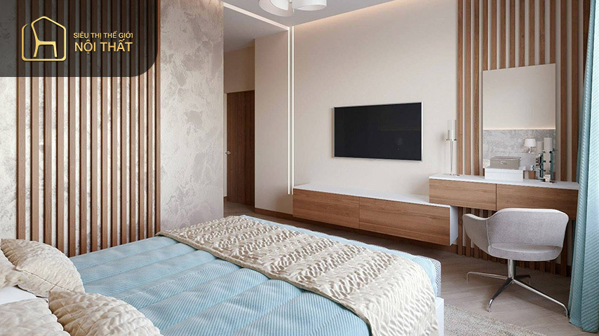 Thiết kế phòng ngủ nhỏ cho vợ chồng 15m2 với việc sử dụng các nội thất tối giản, sắp xếp hợp lý đem đến không gian thoải mái cho vợ chồng