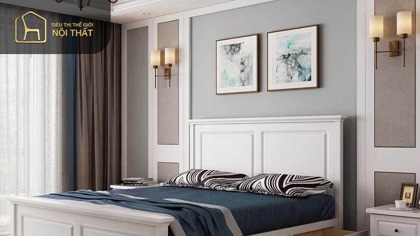 Thiết kế phòng ngủ nhỏ cho vợ chồng theo phong cách tối giản giúp đem đến sự mát mẻ thoải mái cho các cặp đôi