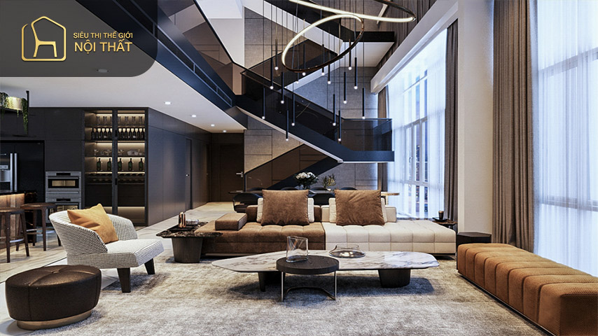 Penthouse trở nên quyến rũ hơn nhờ thiết kế thông tầng