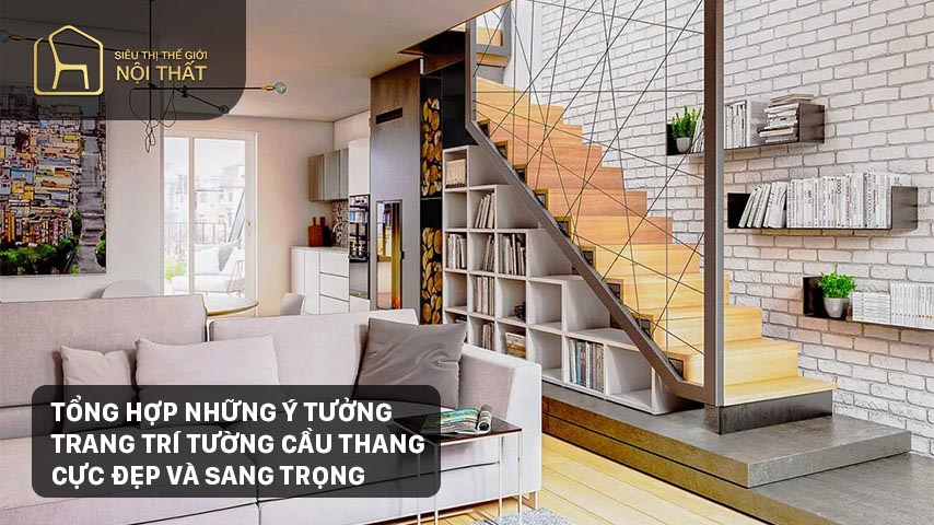 Những ý tưởng trang trí tường cầu thang cực đẹp và sang trọng