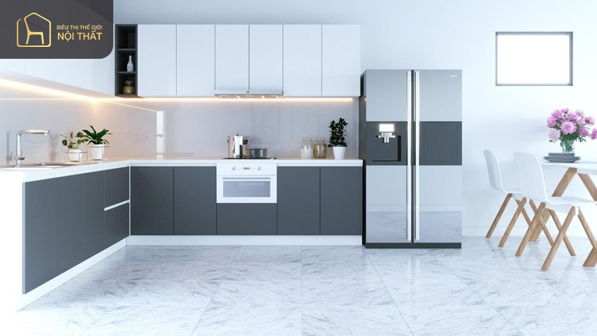 Tủ bếp với không gian chứa lớn