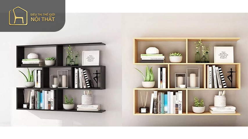 Kệ gỗ trang trí phòng khách nếu kết hợp với đèn LED sẽ tăng sự tinh tế, đẳng cấp cho ngôi nhà