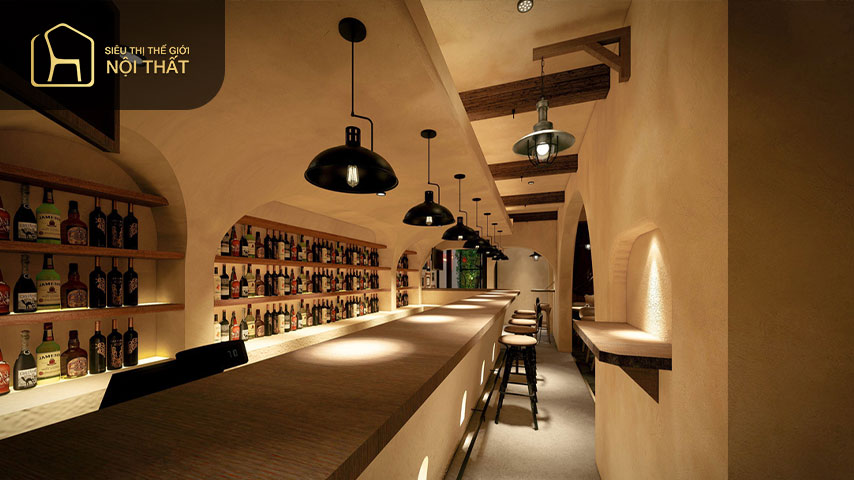 Cách sắp xếp và quy mô của quầy bar cafe sẽ là ấn tượng đầu tiên của khách hàng khi bước chân vào quán cafe