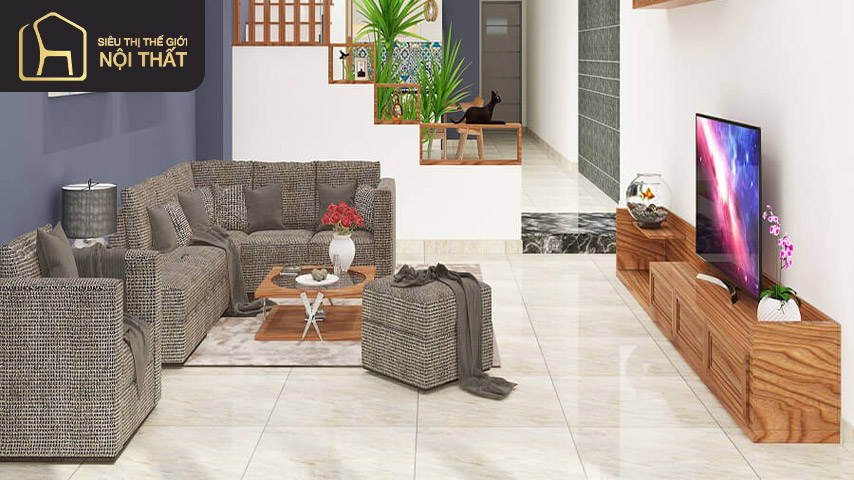 Phòng khách nhà ống diện tích 4m