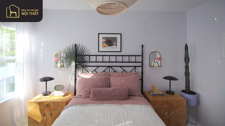 Mẫu phòng ngủ tím pastel