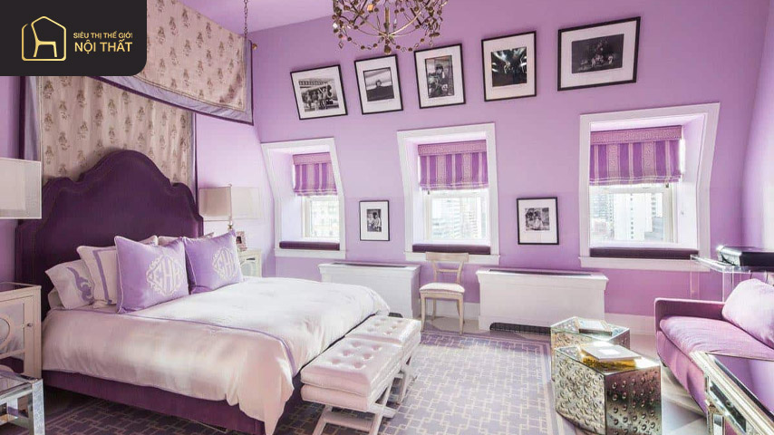 Phòng ngủ tím Lilac ngọt ngào