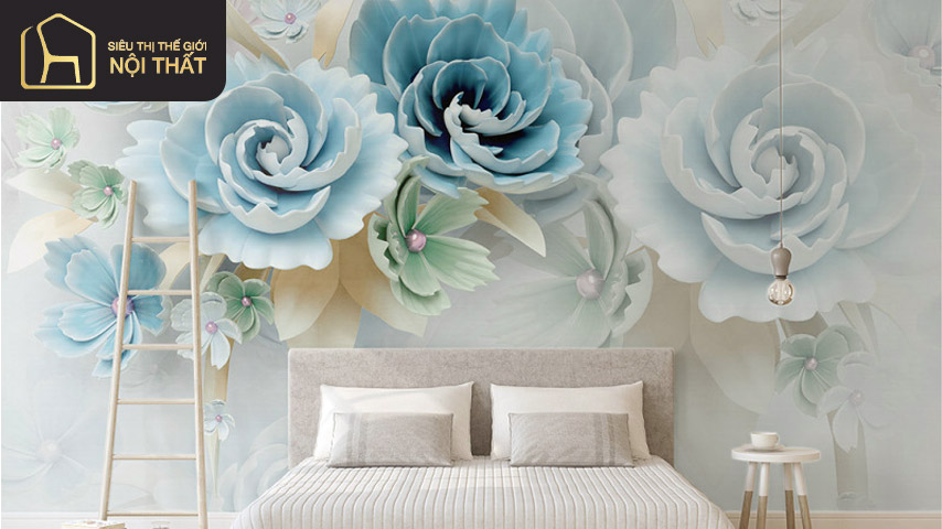 Giấy dán tường 3D trang trí phòng ngủ