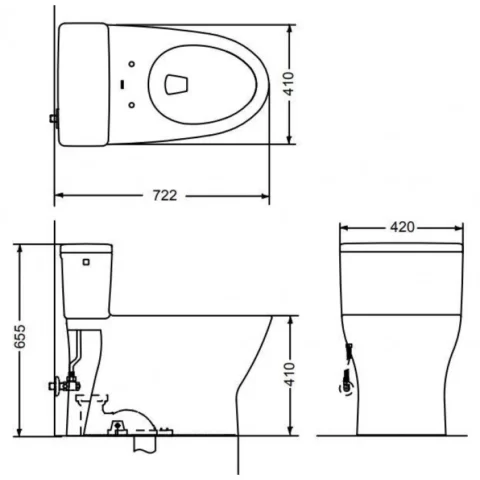 Bàn cầu một khối, nắp đóng êm TC393VS
