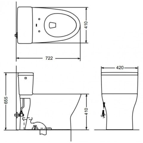 Bàn cầu 1 khối kết hợp nắp rửa cơ Eco-washer TCW1211A