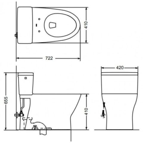 Bàn cầu 1 khối kết hợp nắp rửa điện tử WASHLET dòng S7