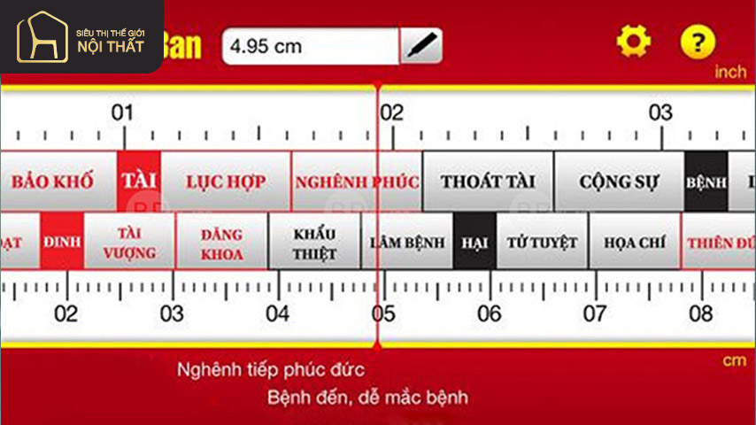 Thước Lỗ Ban dùng tính kích thước cửa sổ