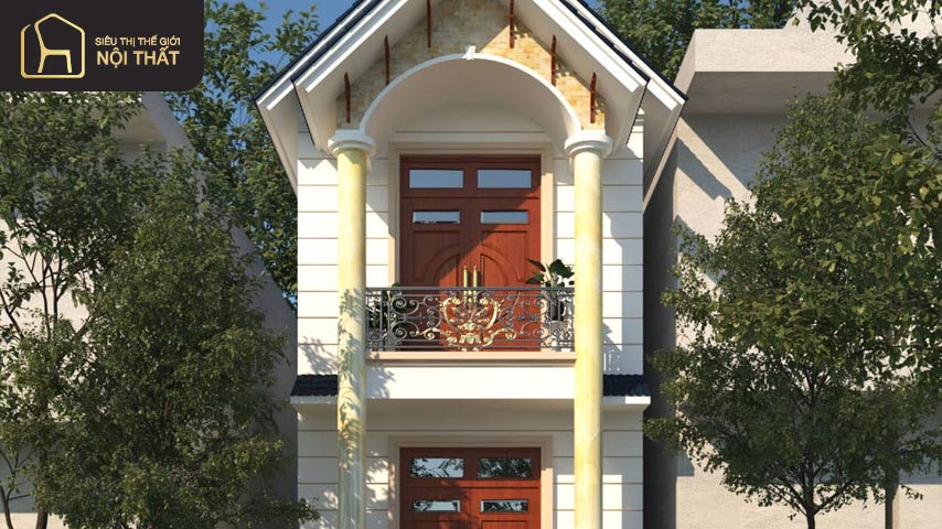 Nhà ống 2 tầng đẹp mang phong cách cổ điển 