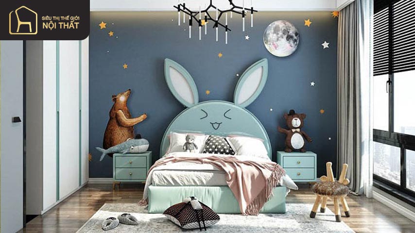 Top mẫu phòng ngủ cho bé gái màu xanh siêu cuốn hút