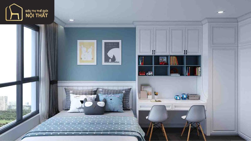 Top mẫu phòng ngủ cho bé gái màu xanh siêu cuốn hút