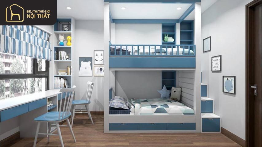 Top mẫu phòng ngủ cho bé gái màu xanh siêu cuốn hút