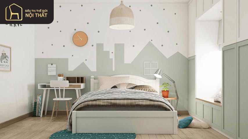 Top mẫu phòng ngủ cho bé gái màu xanh siêu cuốn hút