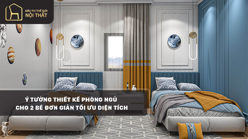 Ý tưởng thiết kế phòng ngủ cho 2 bé đơn giản tối ưu diện tích