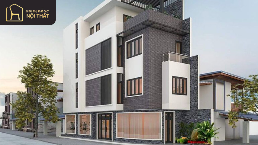 thiết kế nhà 2 mặt tiền