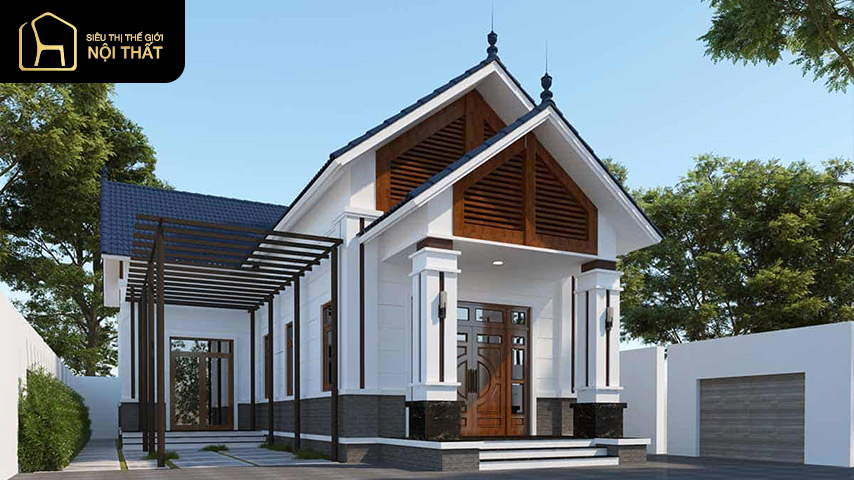 Mẫu nhà cấp 4 chữ L 3 phòng ngủ được yêu thích