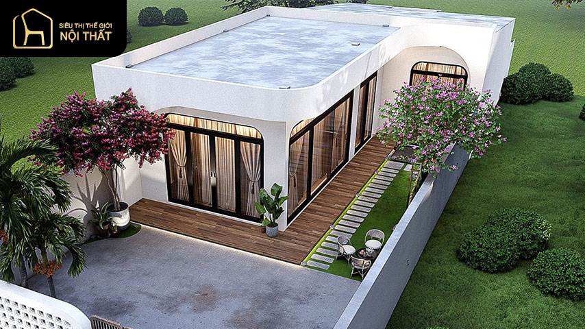 Mẫu nhà cấp 4 chữ L 3 phòng ngủ được yêu thích