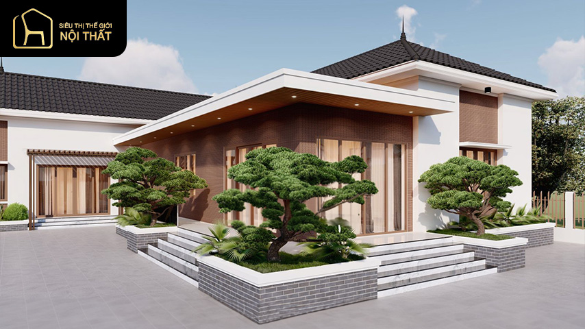 Mẫu nhà cấp 4 chữ L 3 phòng ngủ được yêu thích